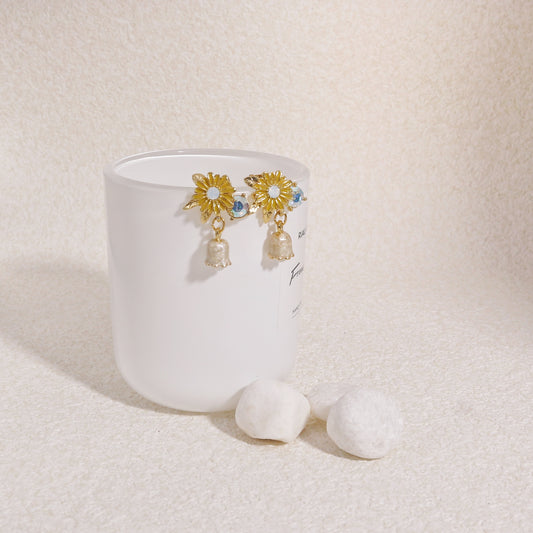Marina Canary Yellow Floral Dangle Earrings