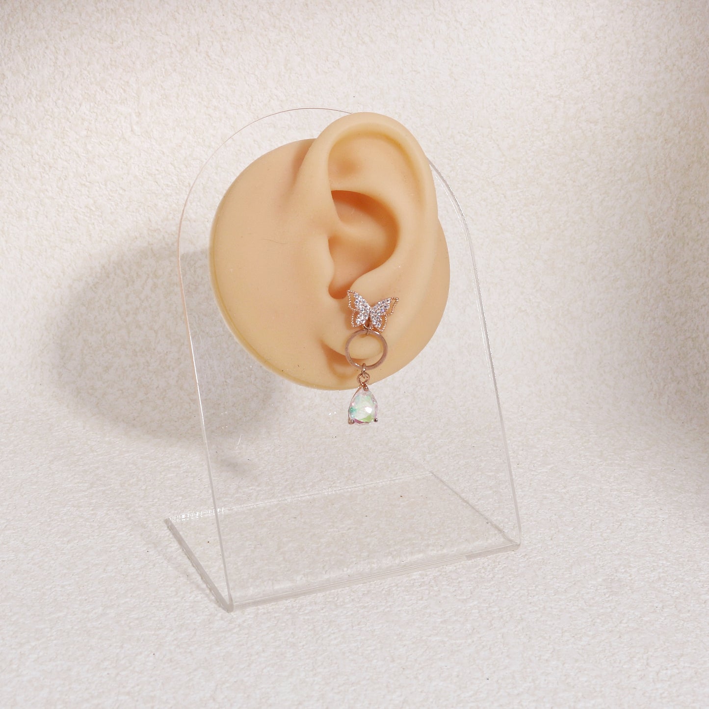 Farulina Crystallized Butterfly Drop Earrings