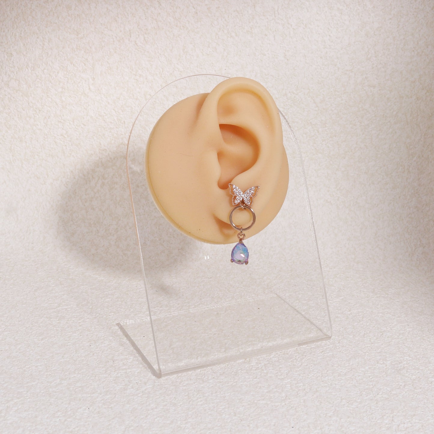 Farulina Crystallized Butterfly Drop Earrings