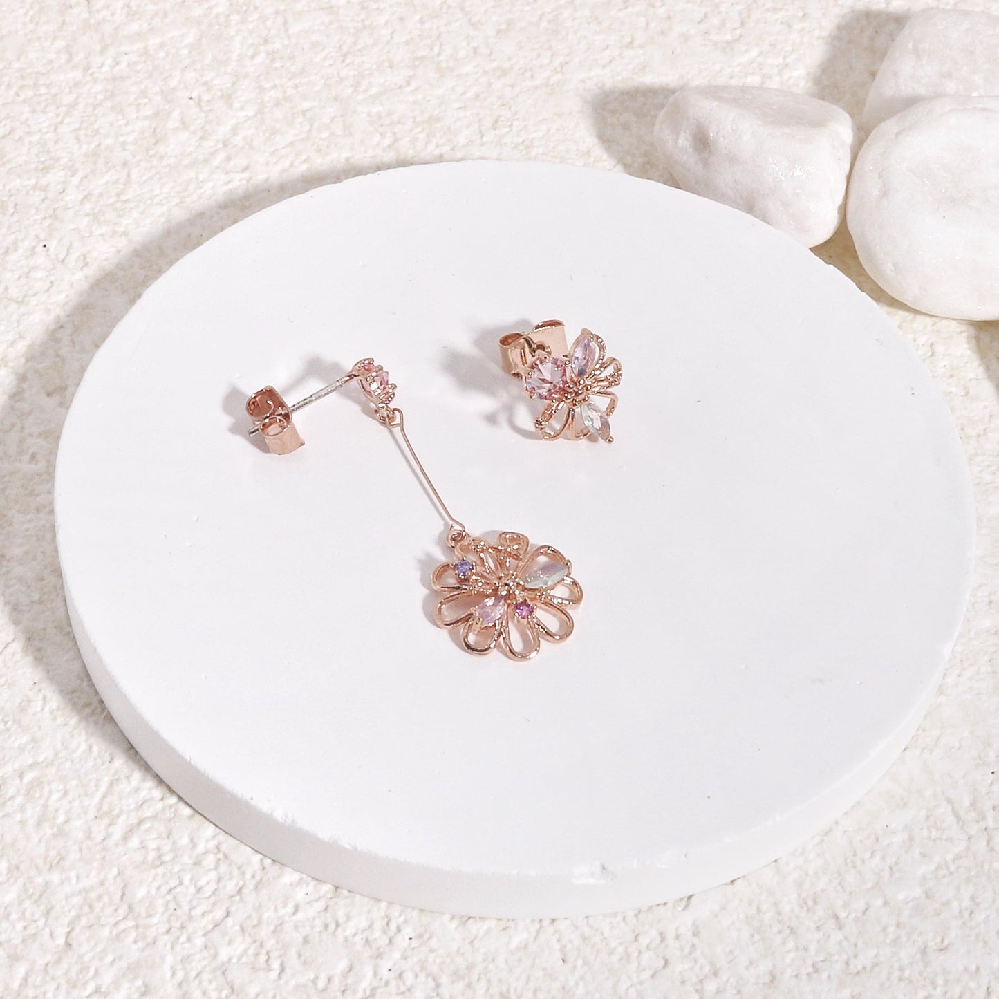 Lazarina Asymmetrical Dainty Korean Earrings