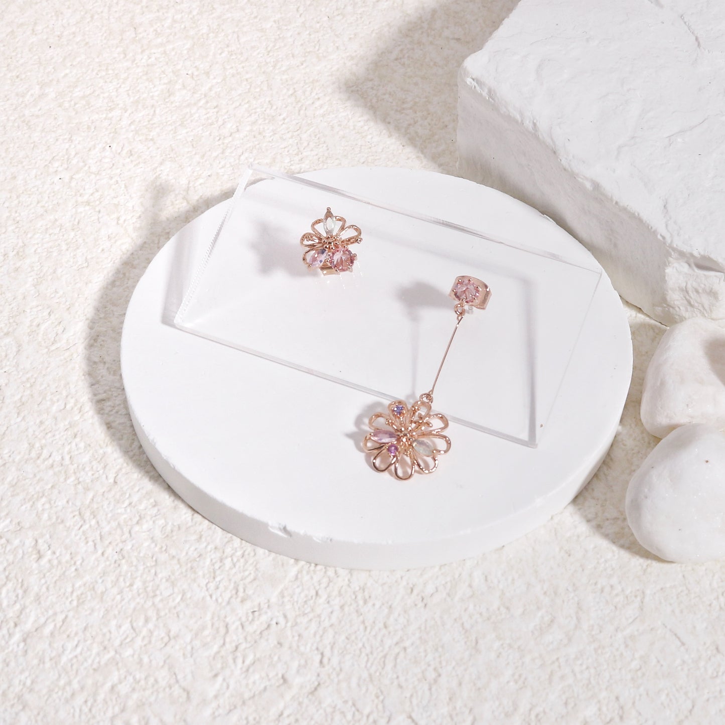 Lazarina Asymmetrical Dainty Korean Earrings