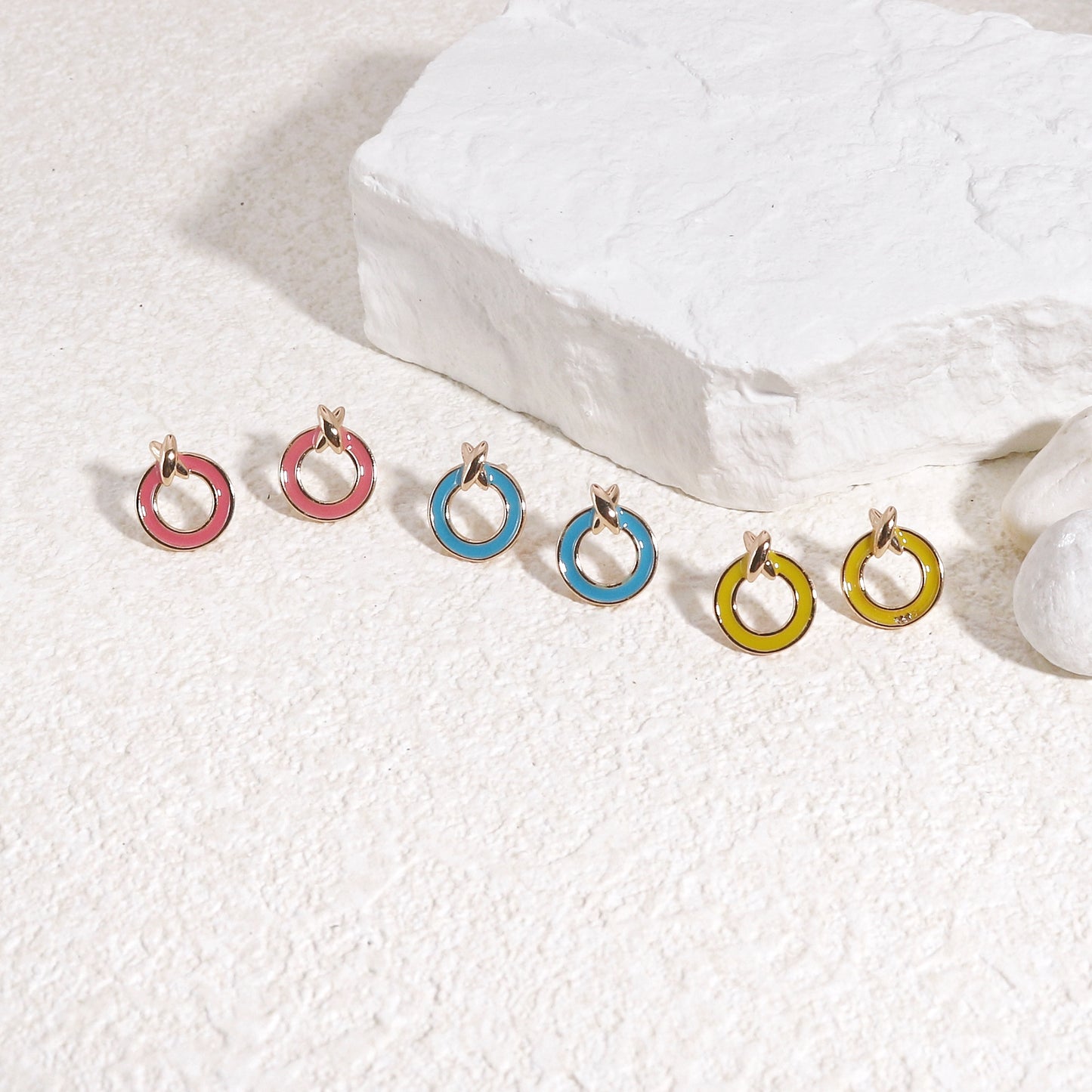 Trellis Mini Candy Enamel Stud Earrings
