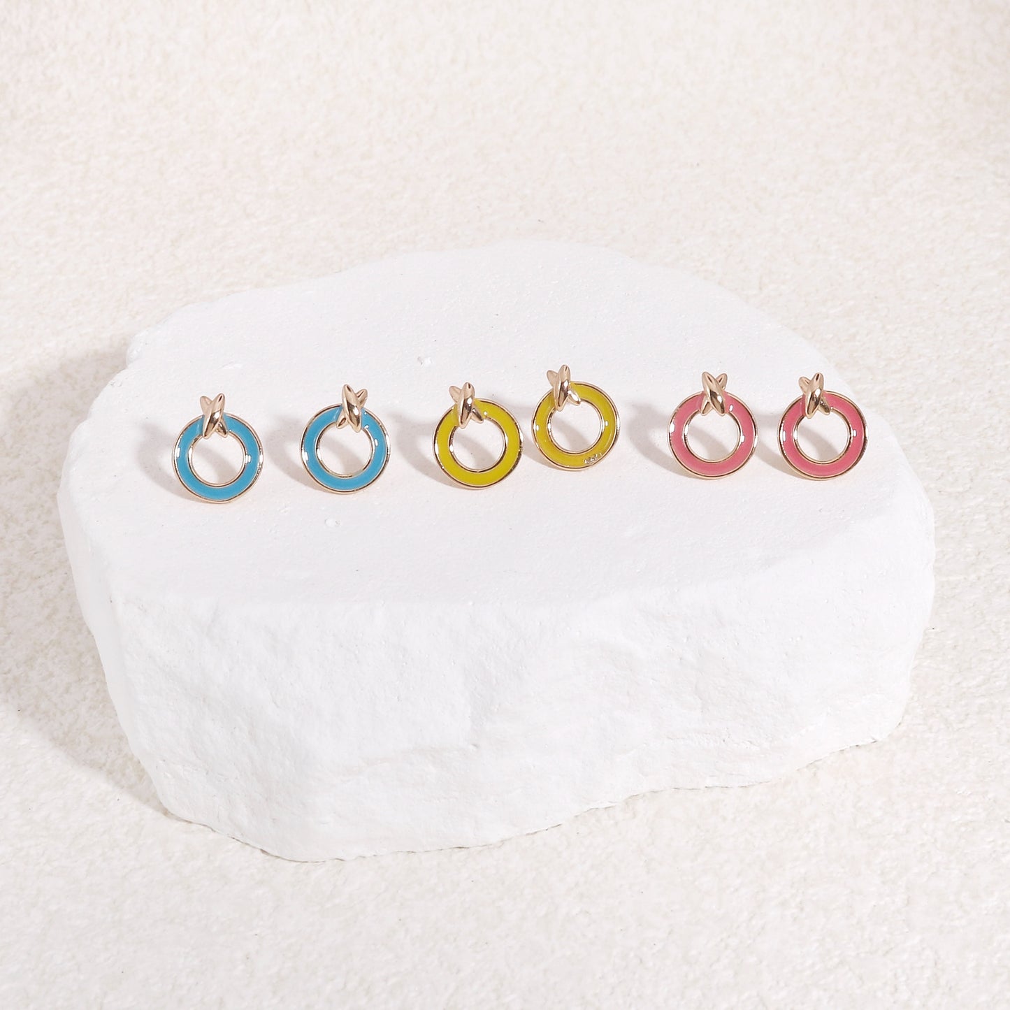 Trellis Mini Candy Enamel Stud Earrings