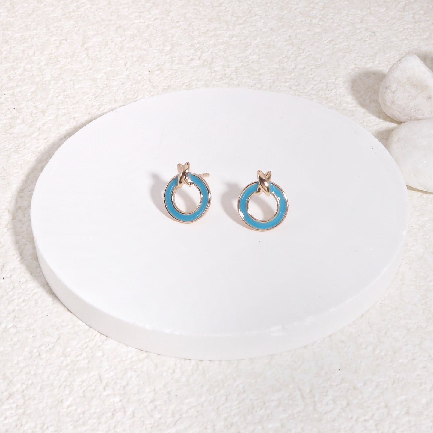 Trellis Mini Candy Enamel Stud Earrings