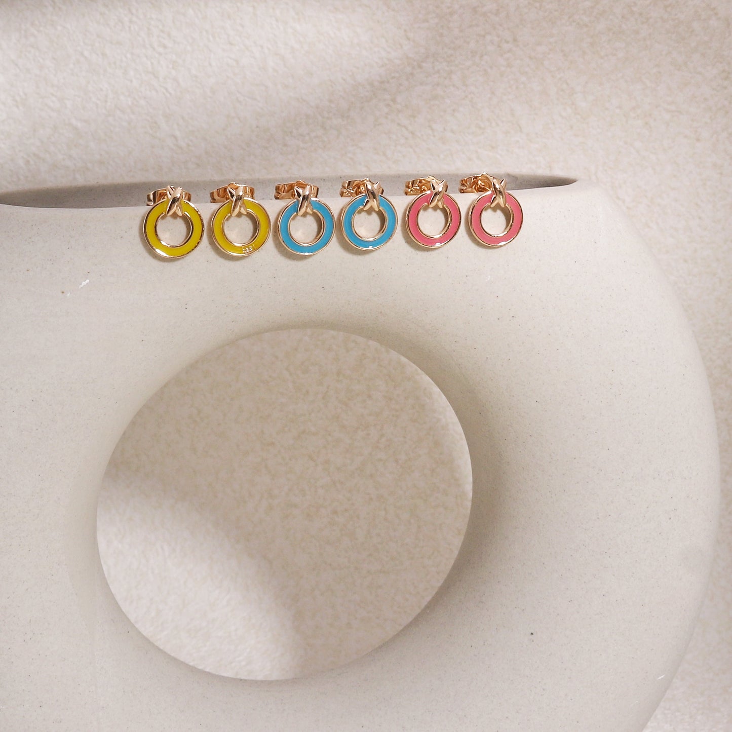 Trellis Mini Candy Enamel Stud Earrings