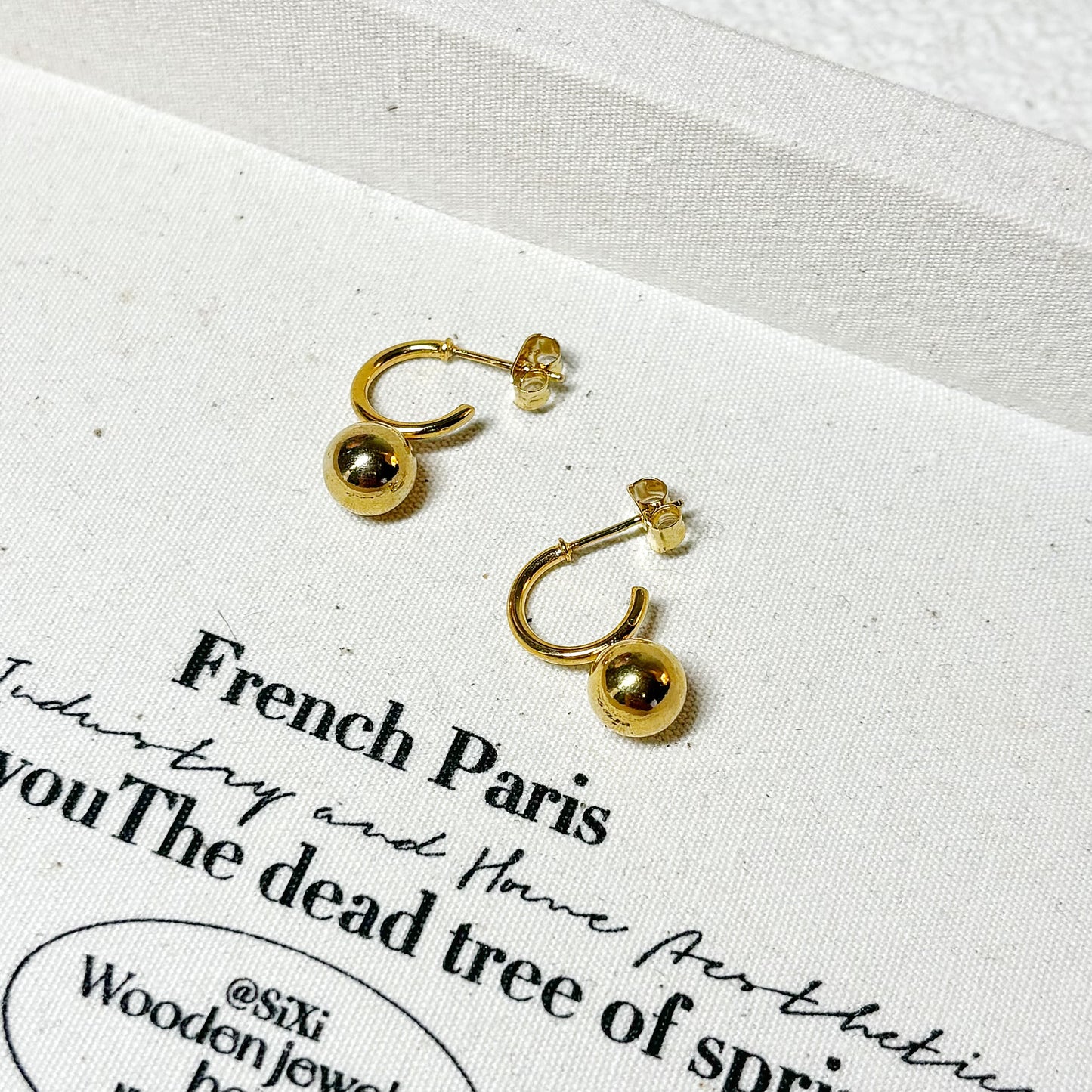 Heralda Mini Sphere Drop Hoop Earrings