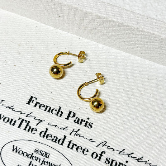 Heralda Mini Sphere Drop Hoop Earrings