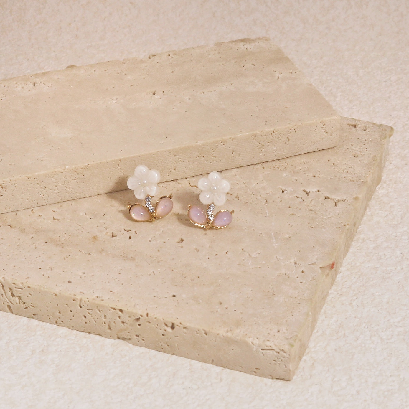Noelle Dainty Floral Minimalist Stud Earrings