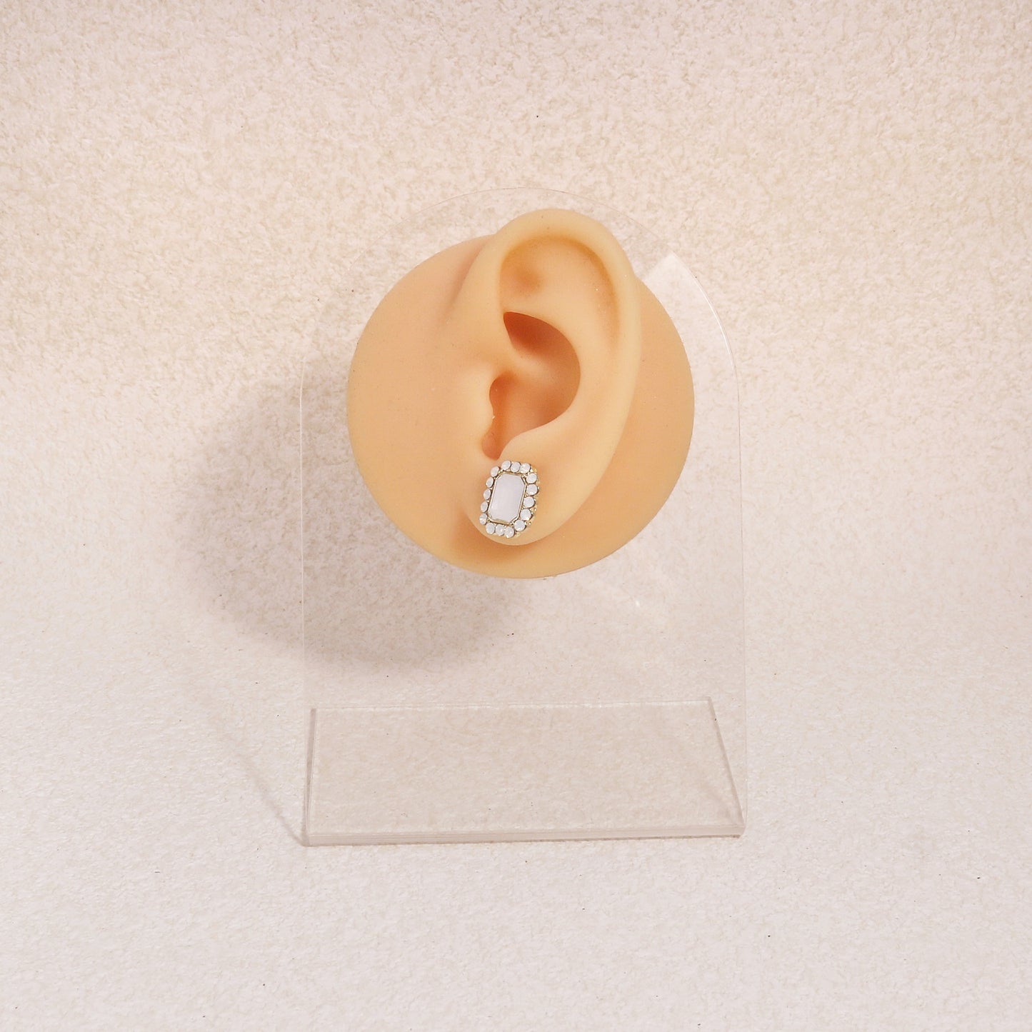 Geena Moonstone Faux Crystal Stud Earrings
