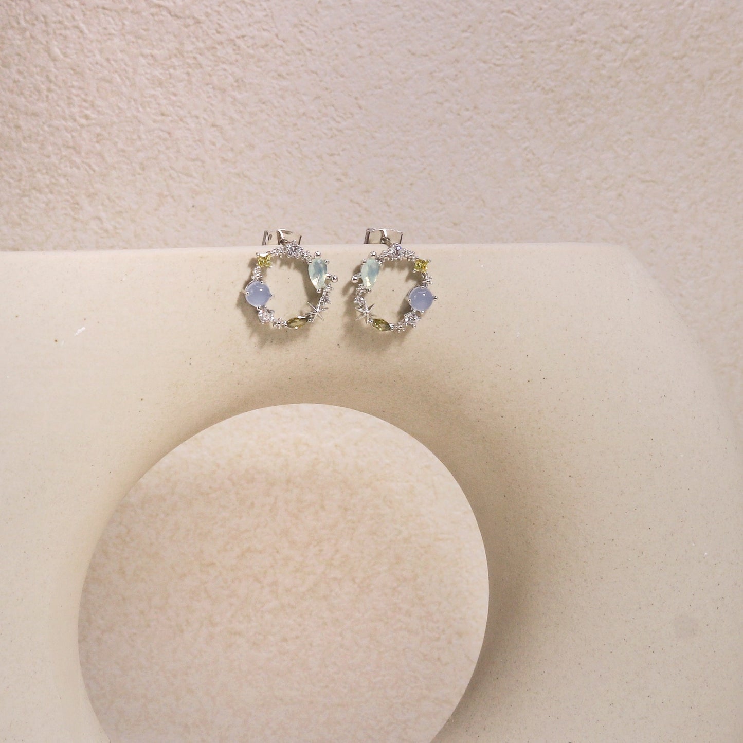 Hallie Asymmetrical Dainty Delicate Korean Stud Earrings