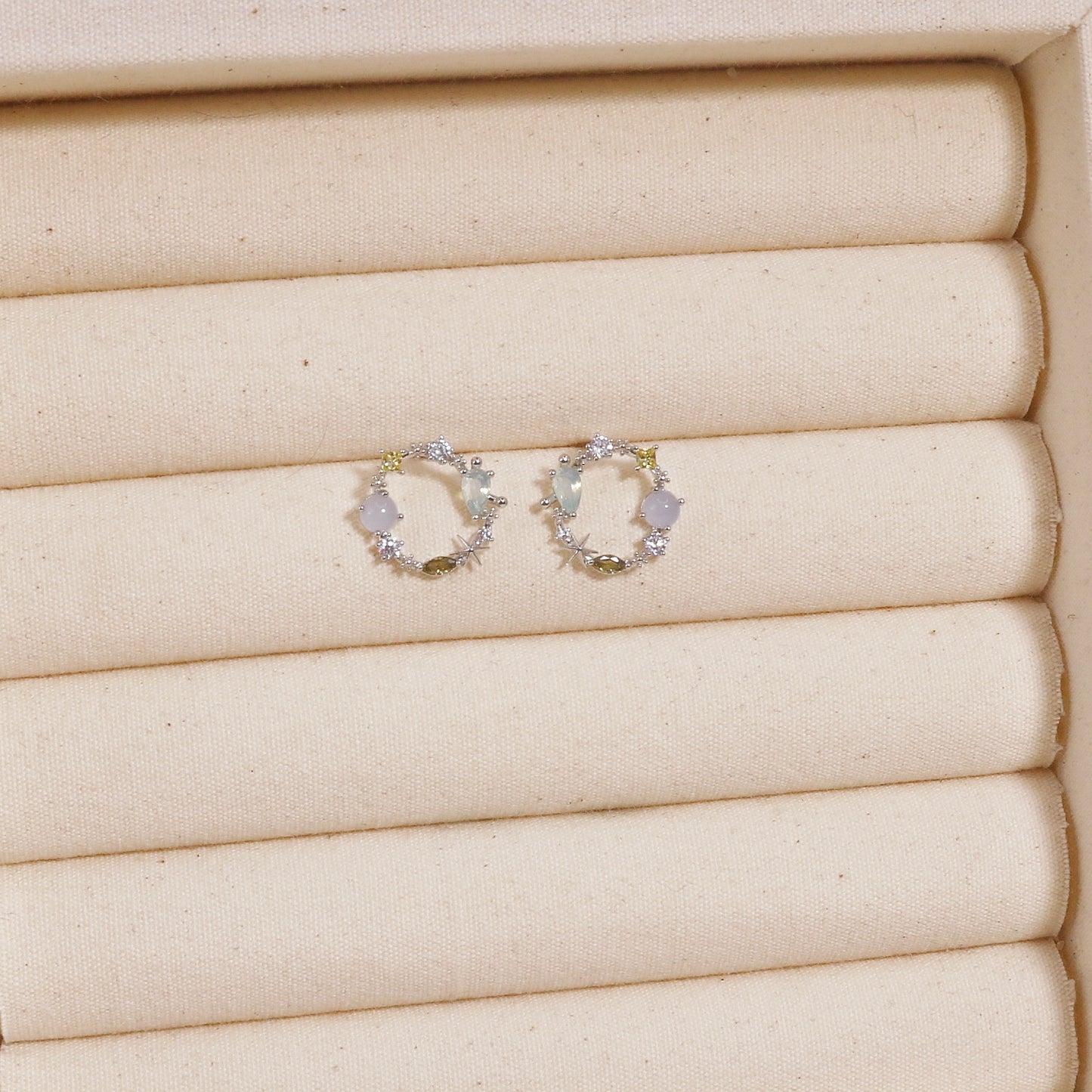 Hallie Asymmetrical Dainty Delicate Korean Stud Earrings
