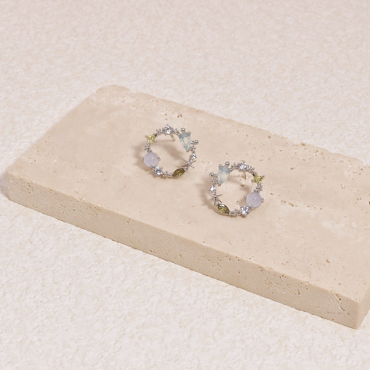 Hallie Asymmetrical Dainty Delicate Korean Stud Earrings