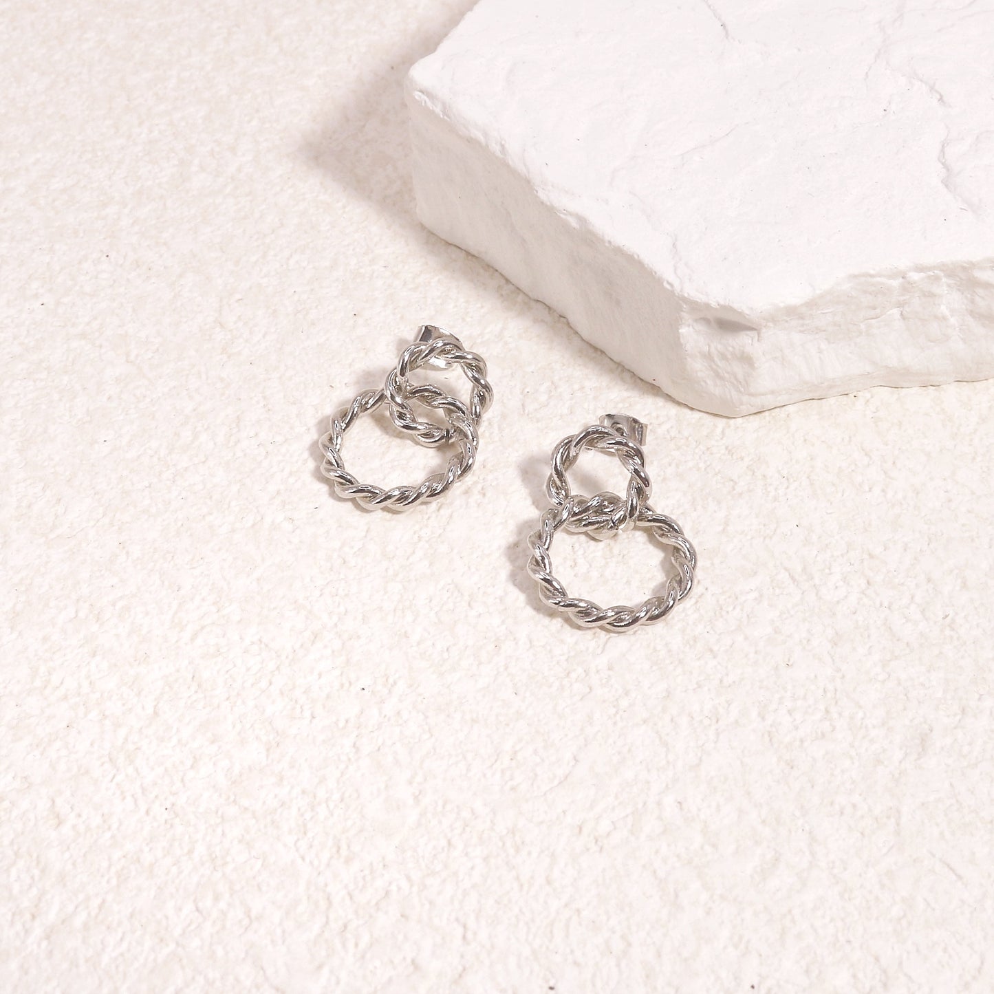 Hathaway Double Circle French Twist Drop Earrings