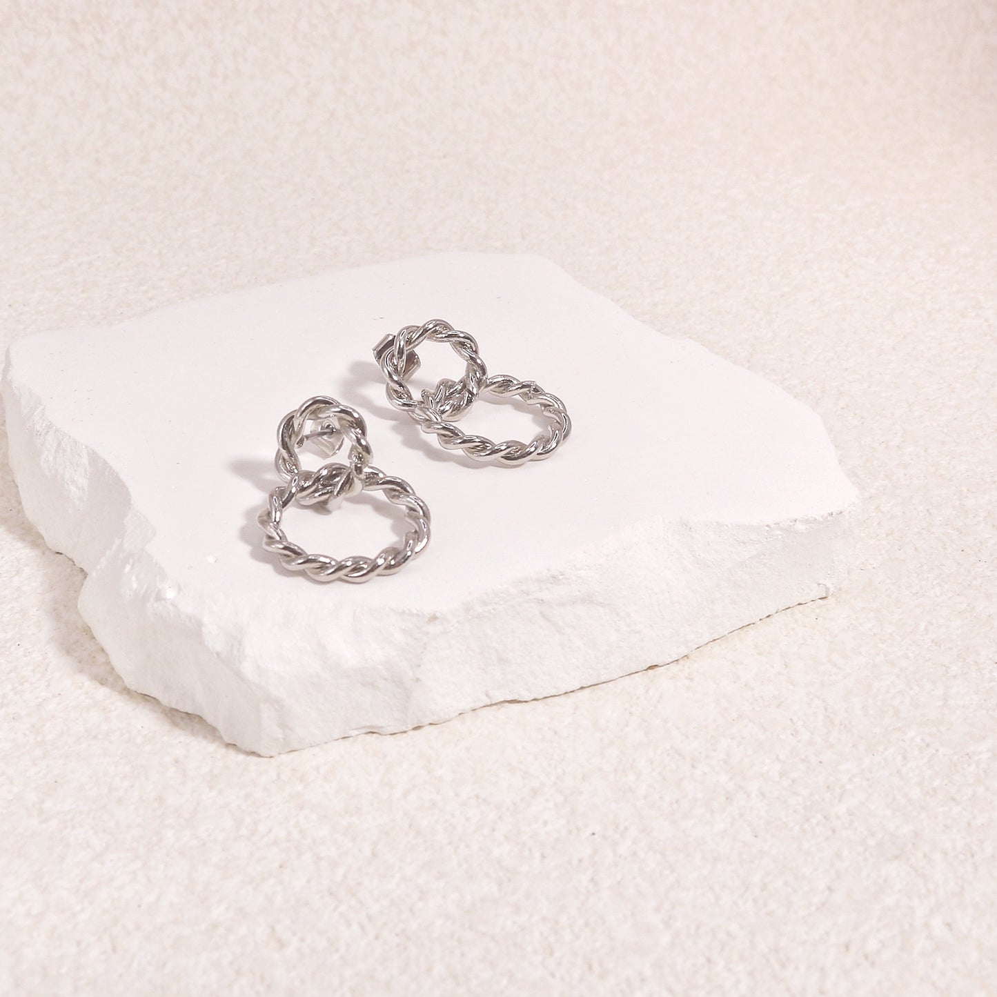 Hathaway Double Circle French Twist Drop Earrings