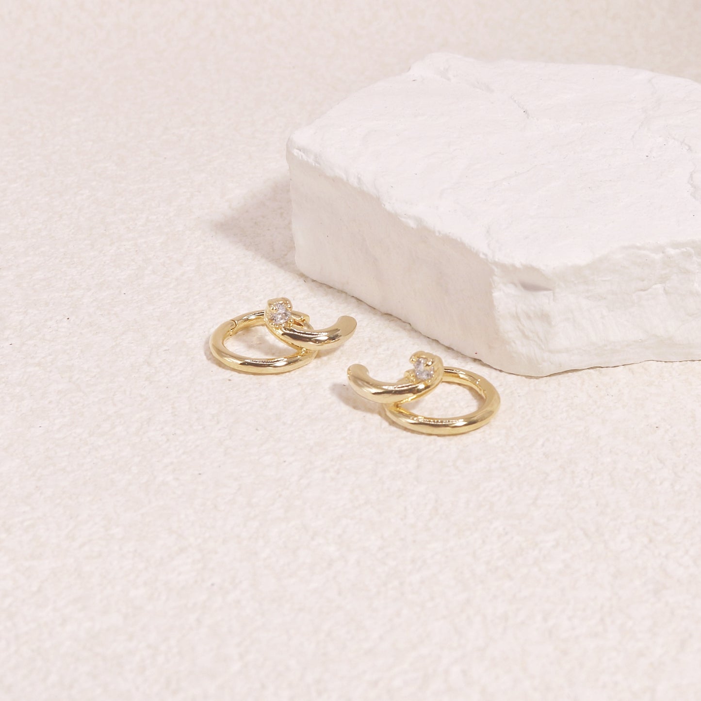 Charlahan Edgy Metallic Gold Hoop Earrings