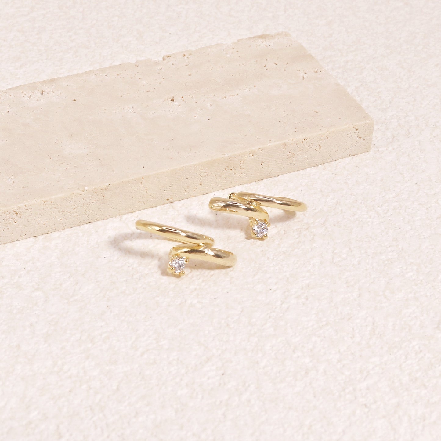 Charlahan Edgy Metallic Gold Hoop Earrings