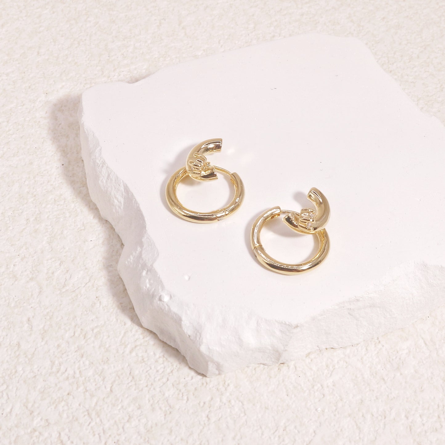 Charlahan Edgy Metallic Gold Hoop Earrings