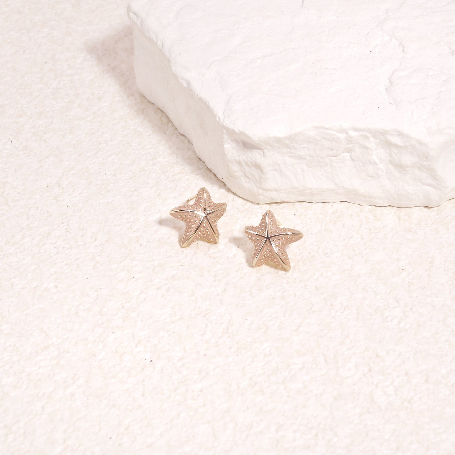 Starella Pink Starfish Stud Earrings