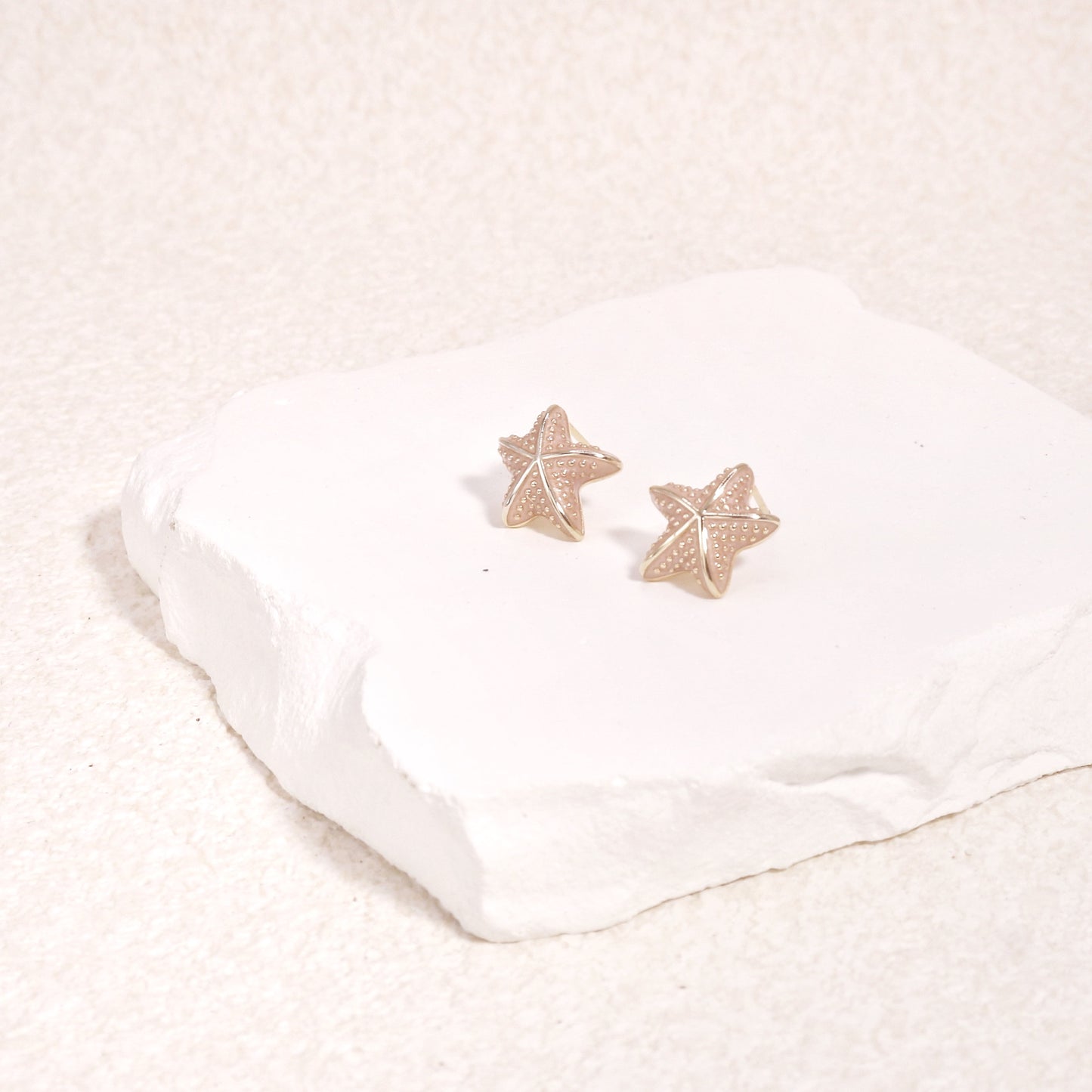 Starella Pink Starfish Stud Earrings