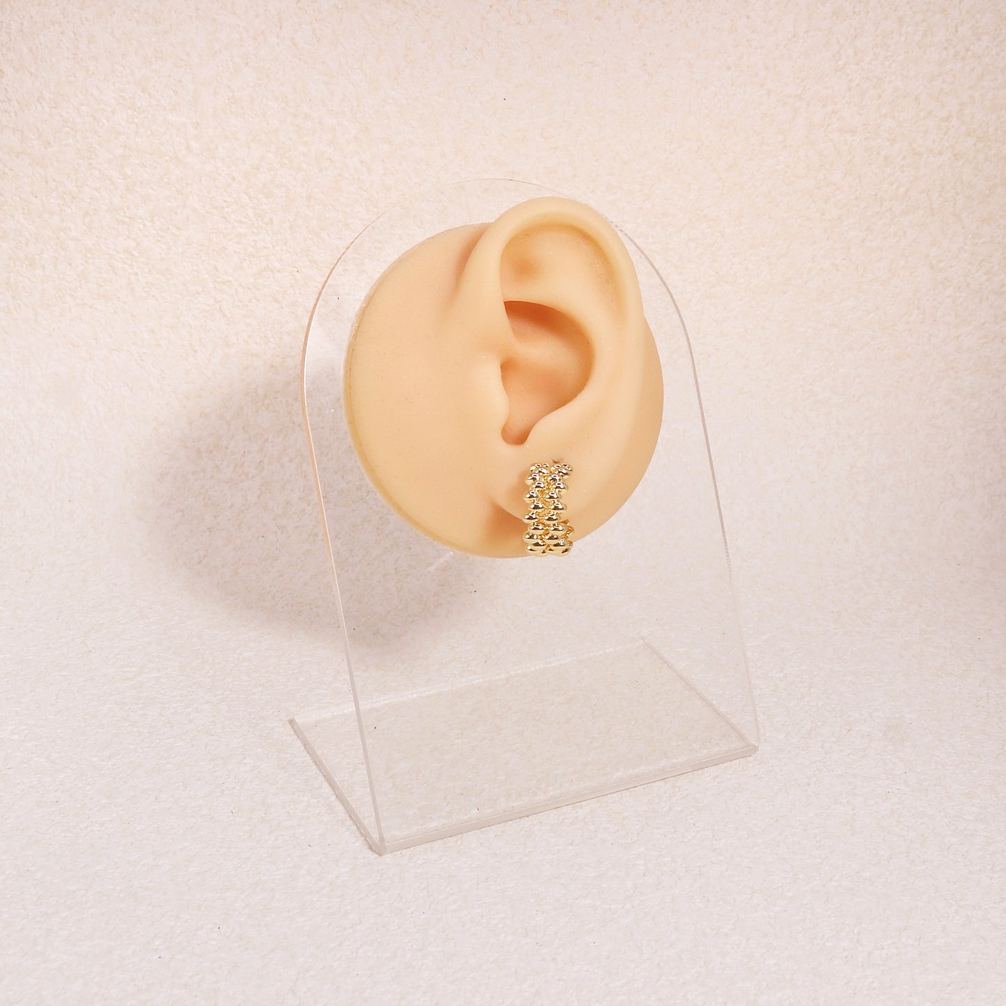 Millenia Honeycomb Gold Open Hoop Earrings