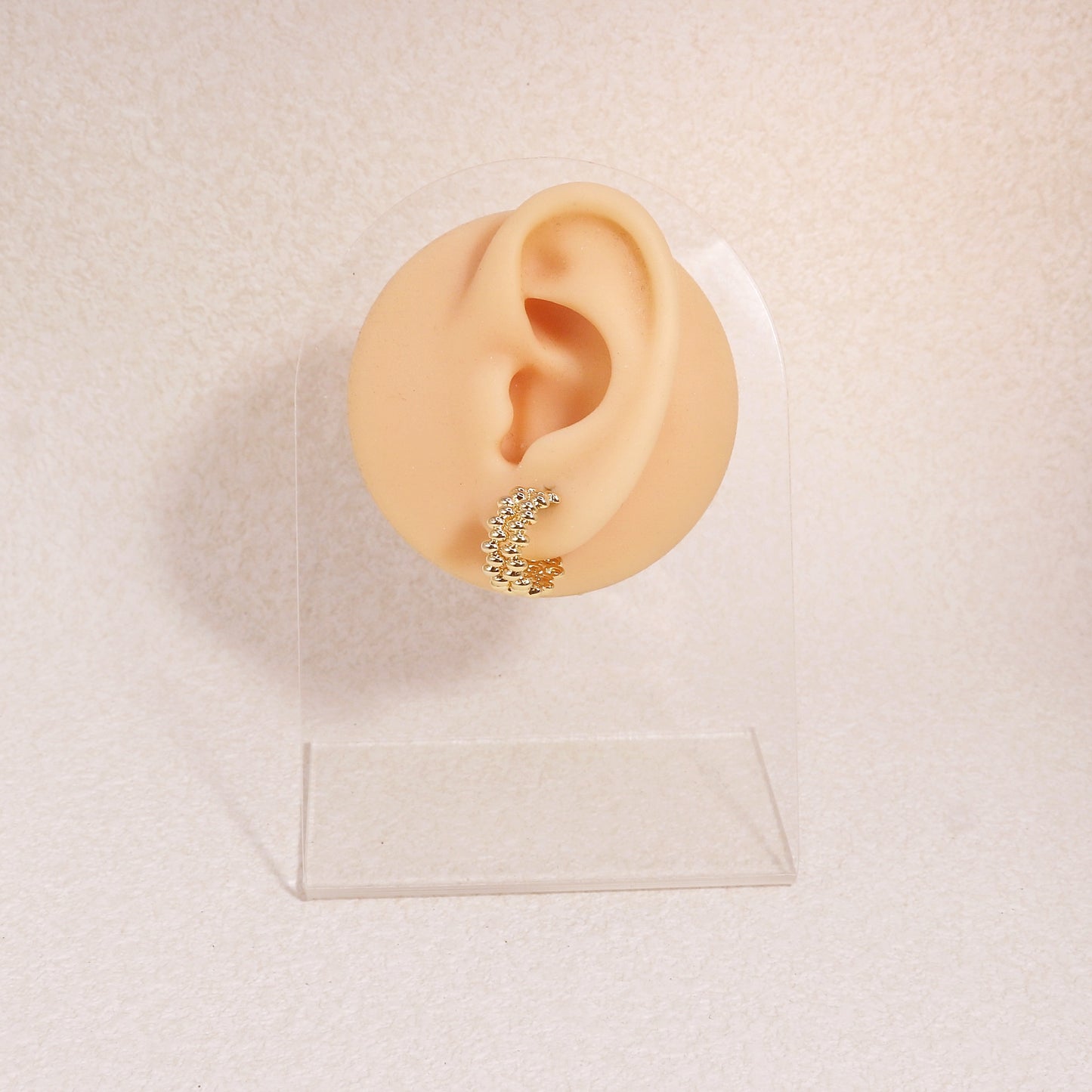 Millenia Honeycomb Gold Open Hoop Earrings
