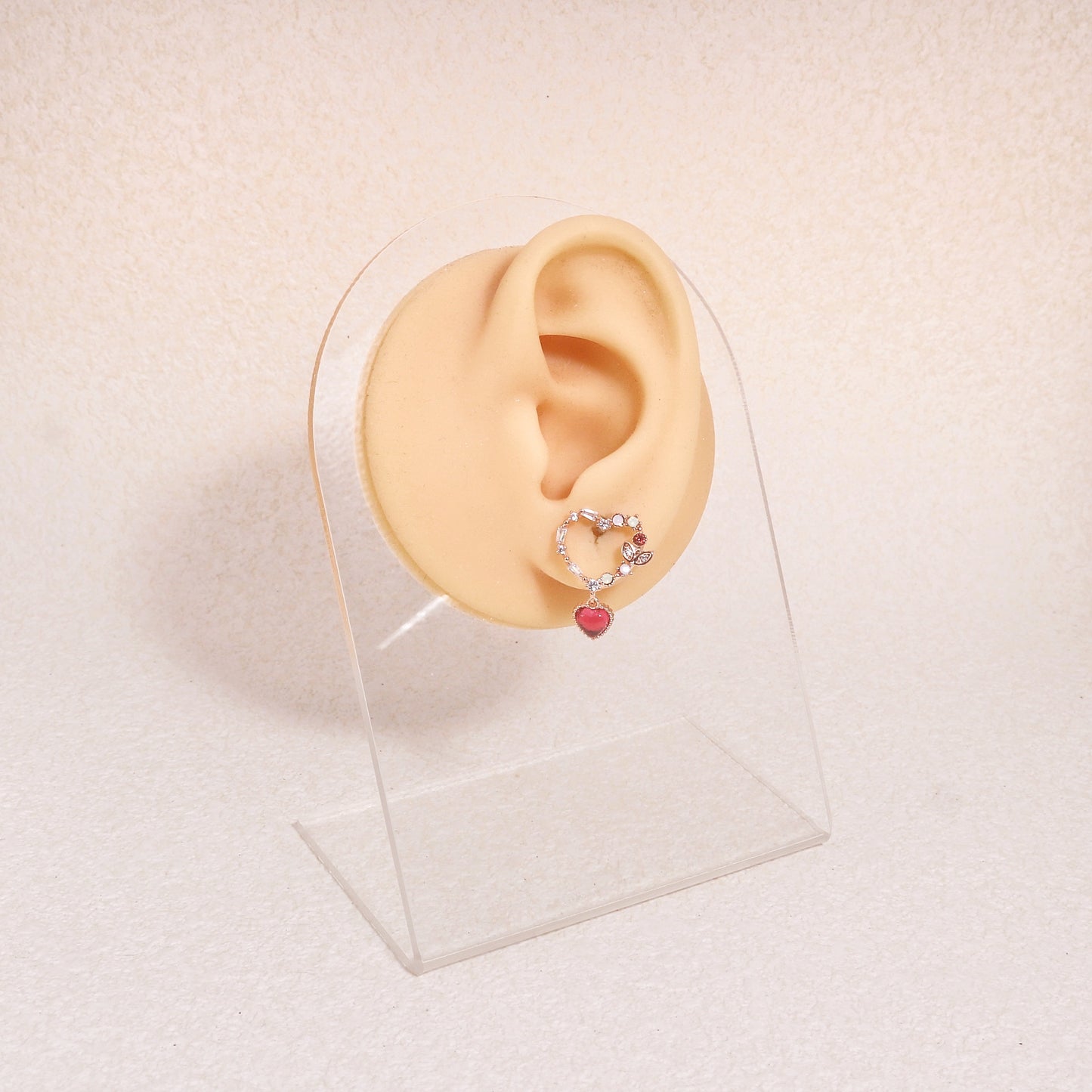 Alessandra Dainty Heart Crystal Drop Earrings