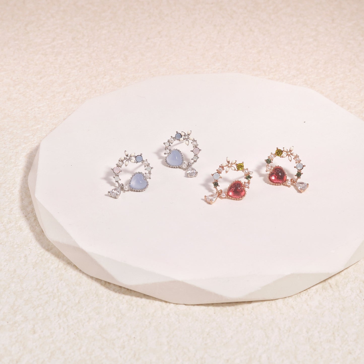 Scarlett Delicate Dainty Handpainted Korean Crystal Earrings