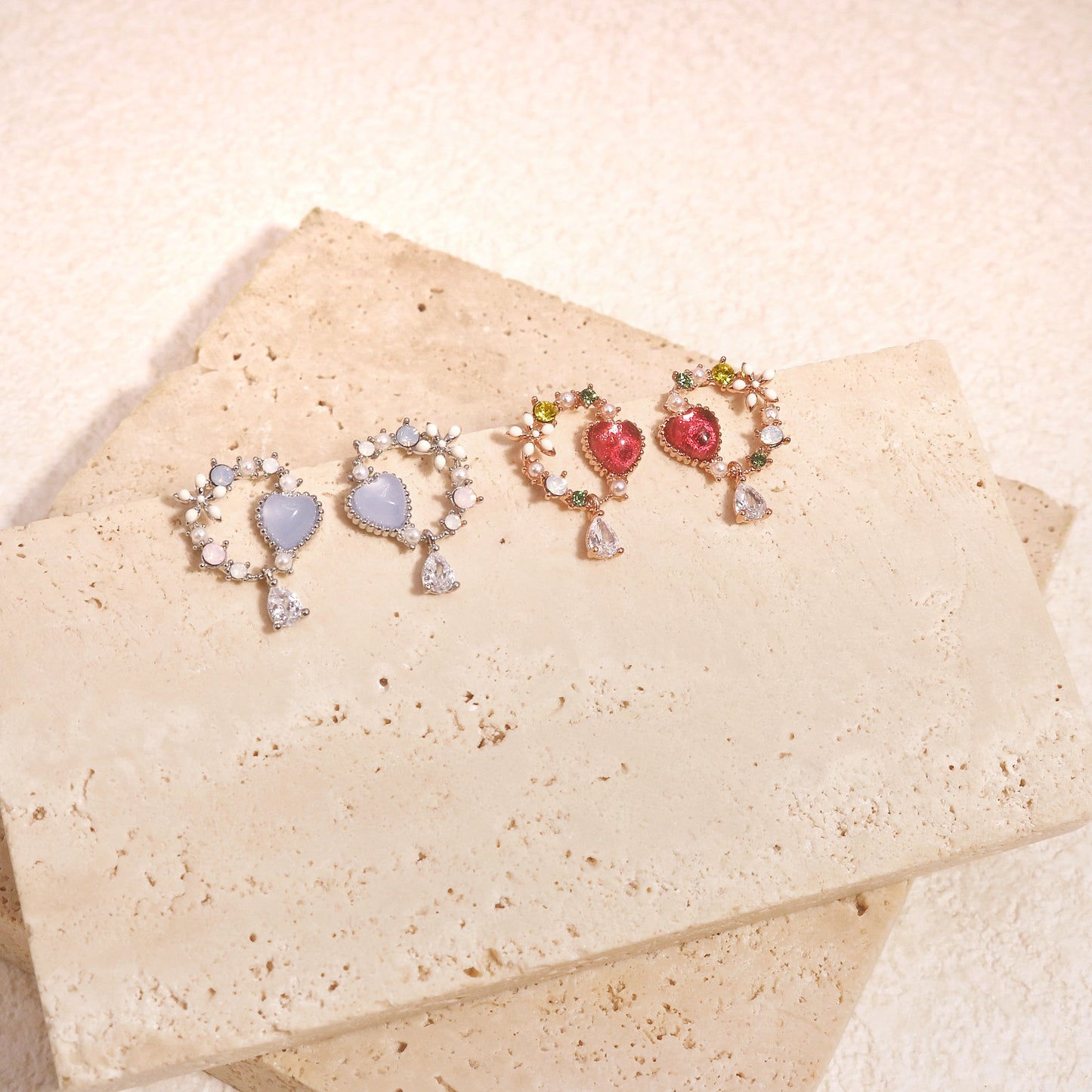 Scarlett Delicate Dainty Handpainted Korean Crystal Earrings