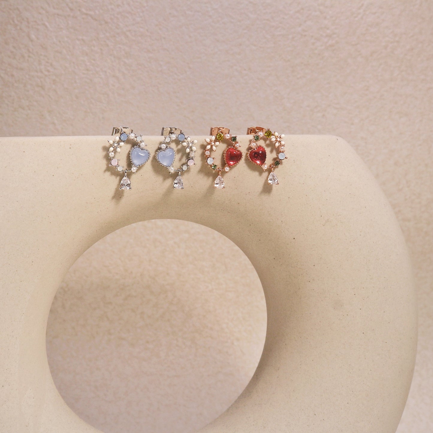 Scarlett Delicate Dainty Handpainted Korean Crystal Earrings