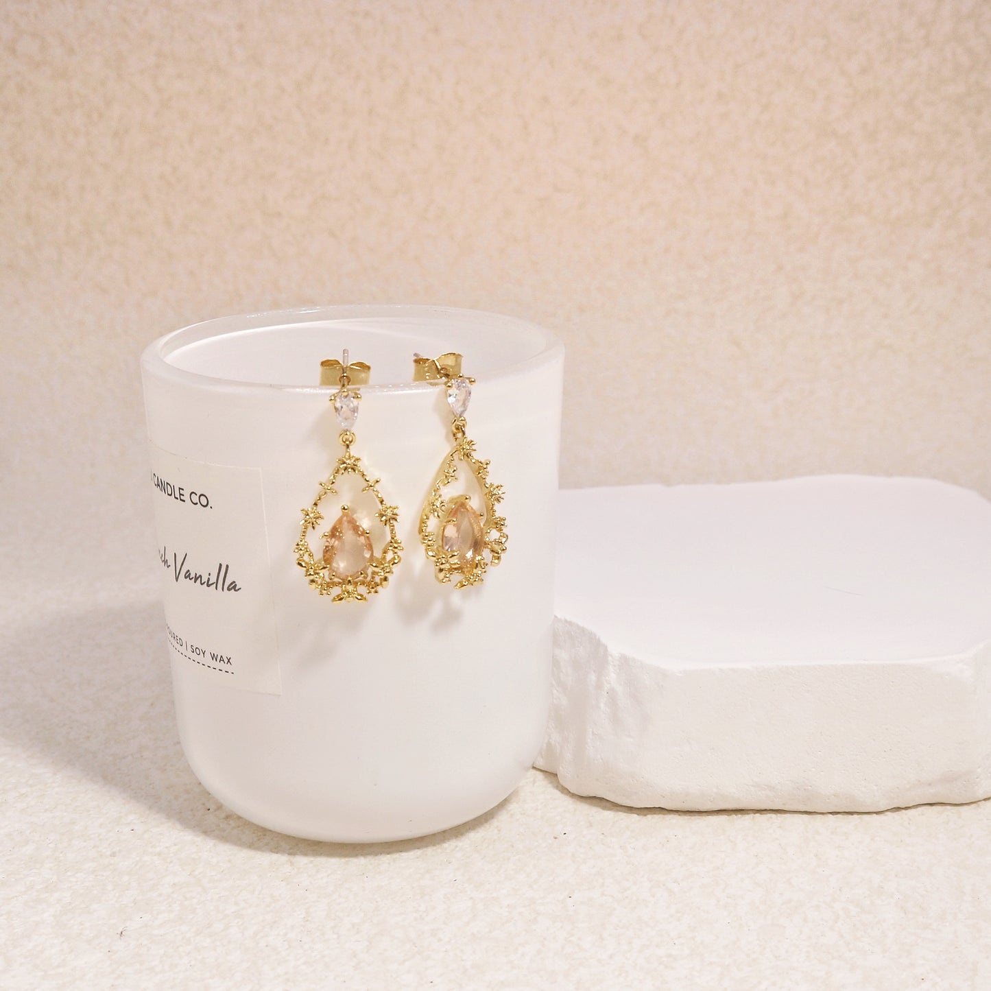 BellaRose Victorian-inspired Champagne Gold Drop Earrings