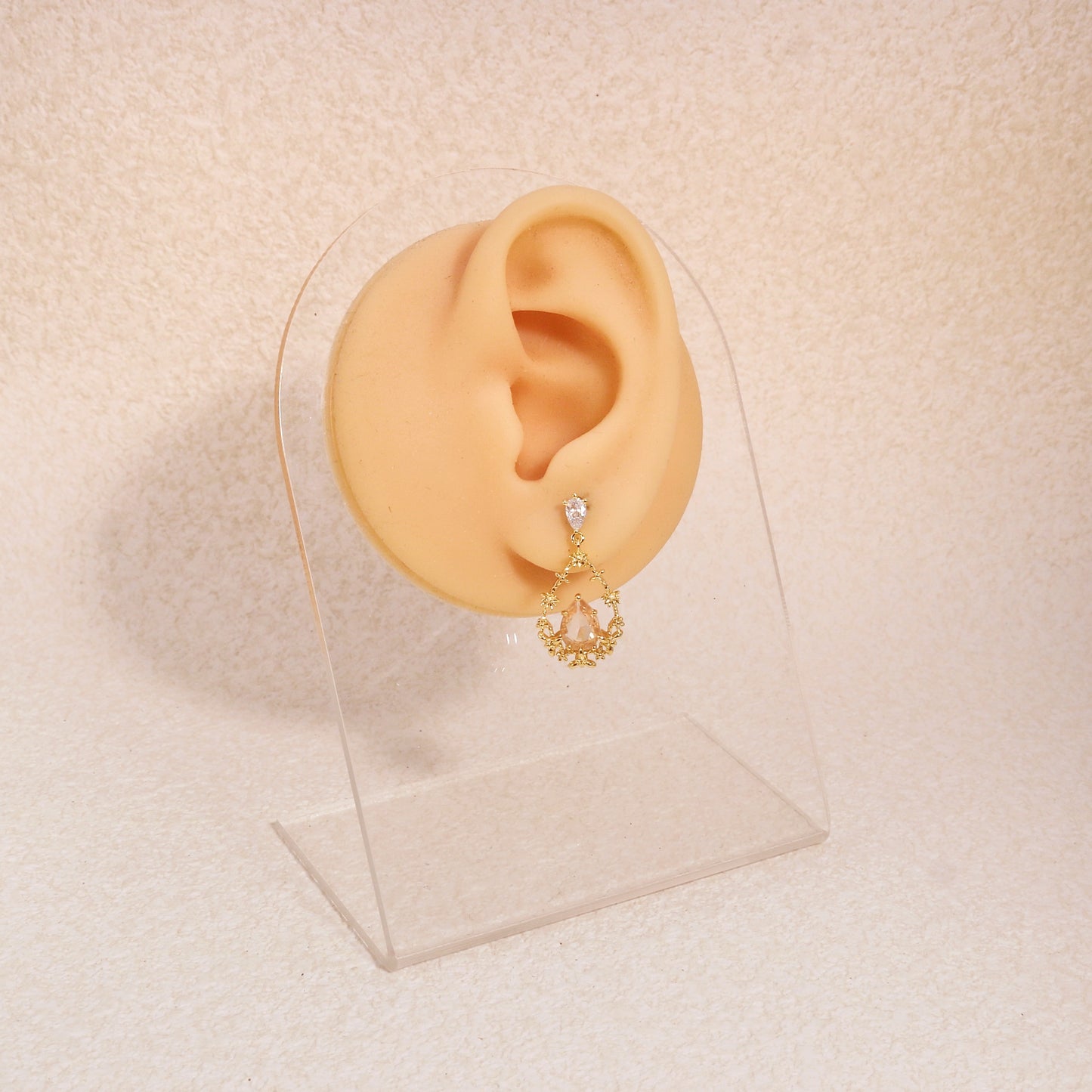 BellaRose Victorian-inspired Champagne Gold Drop Earrings