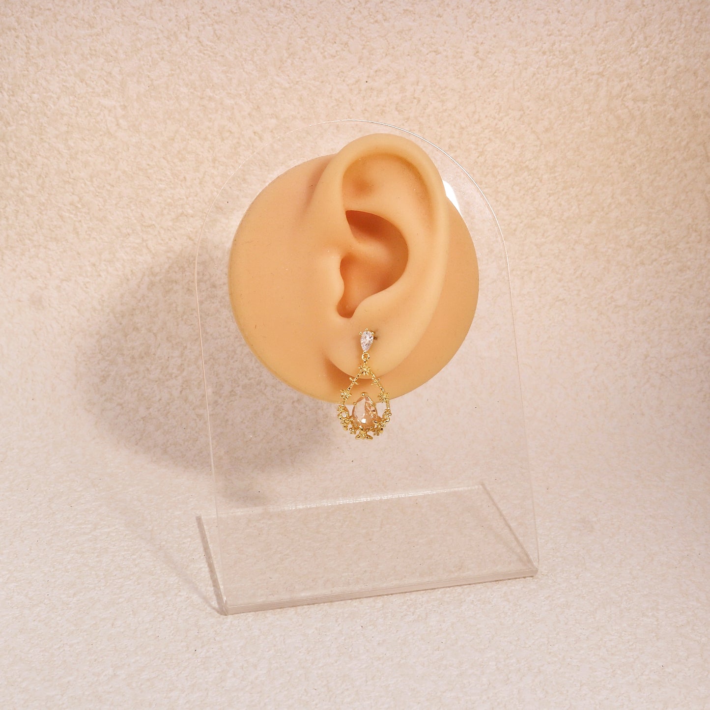 BellaRose Victorian-inspired Champagne Gold Drop Earrings