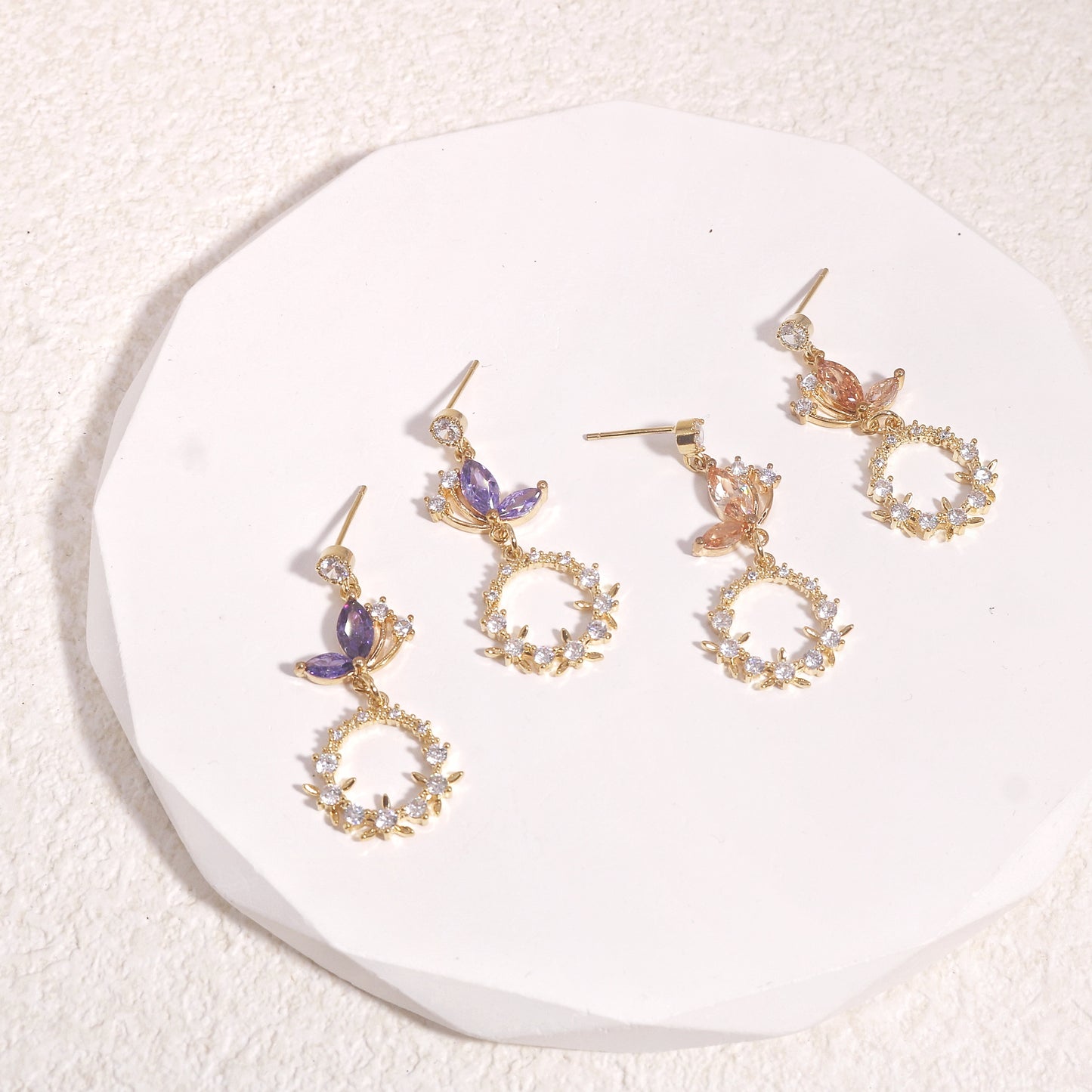 Mileena Delicate Butterfly Gold Drop Earrings