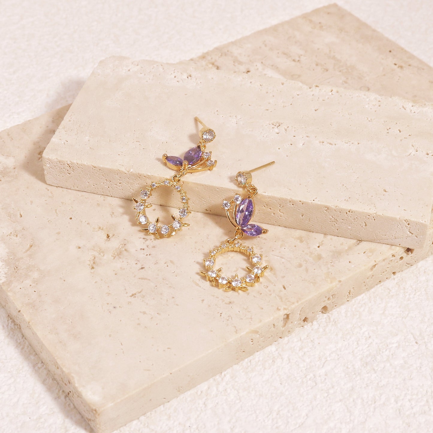 Mileena Delicate Butterfly Gold Drop Earrings