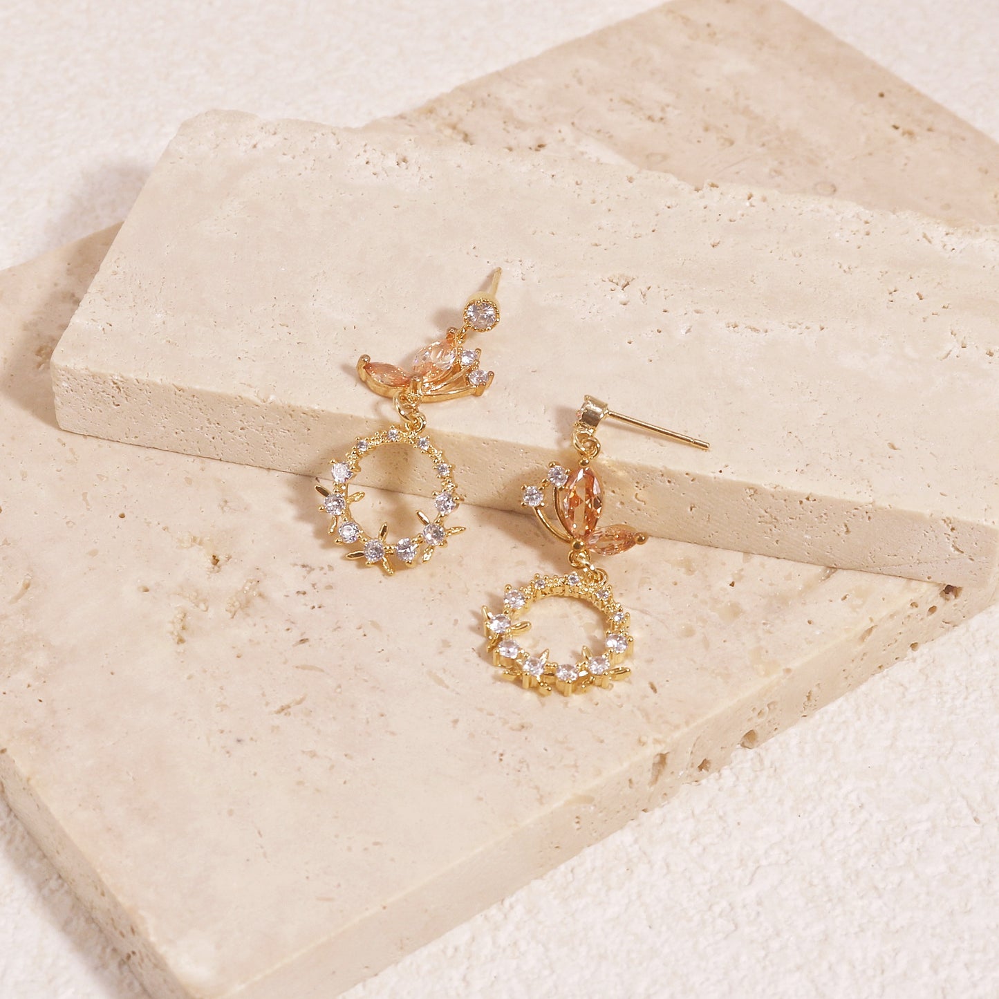 Mileena Delicate Butterfly Gold Drop Earrings