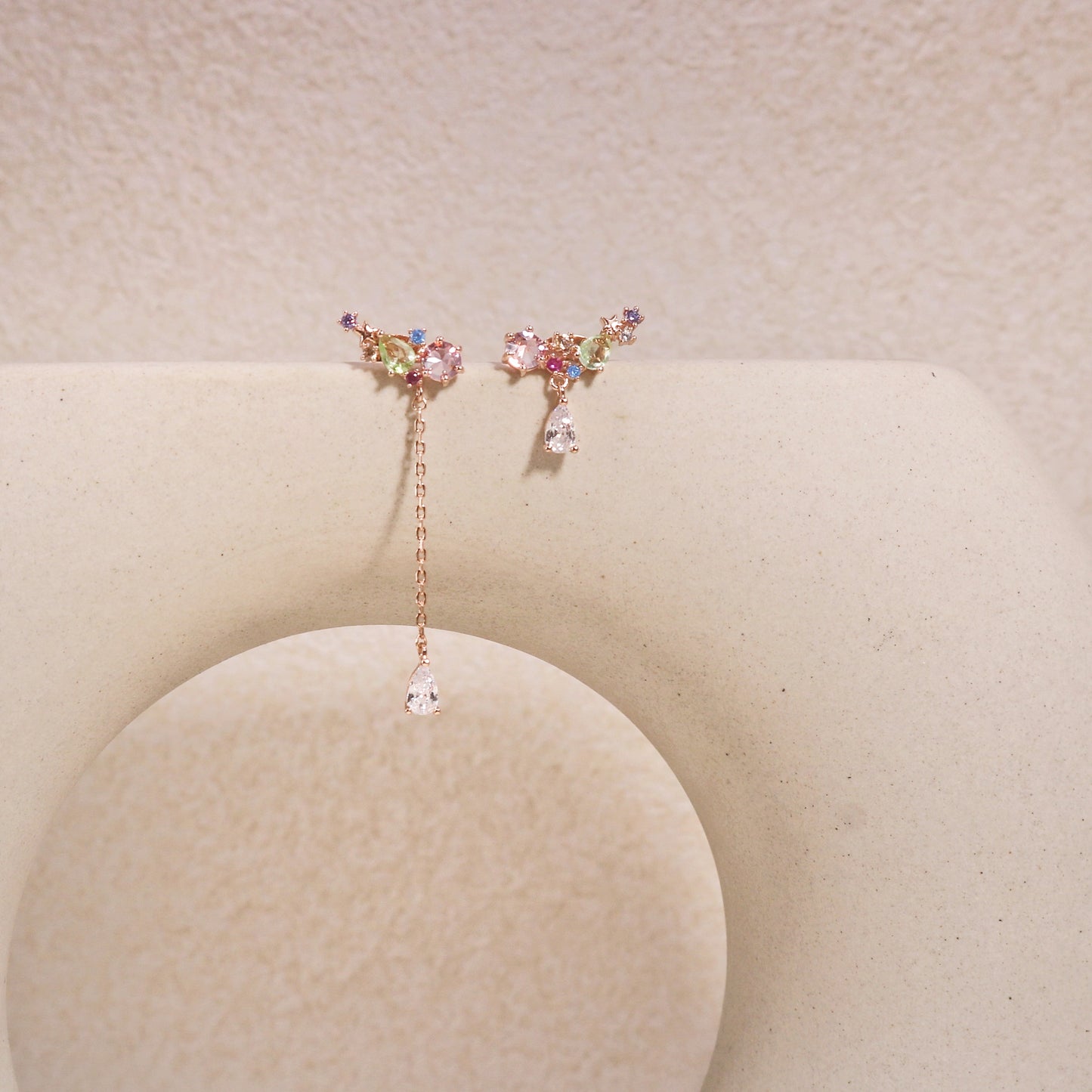 Arabella Top Selling Asymmetrical Korean Crystal Earrings