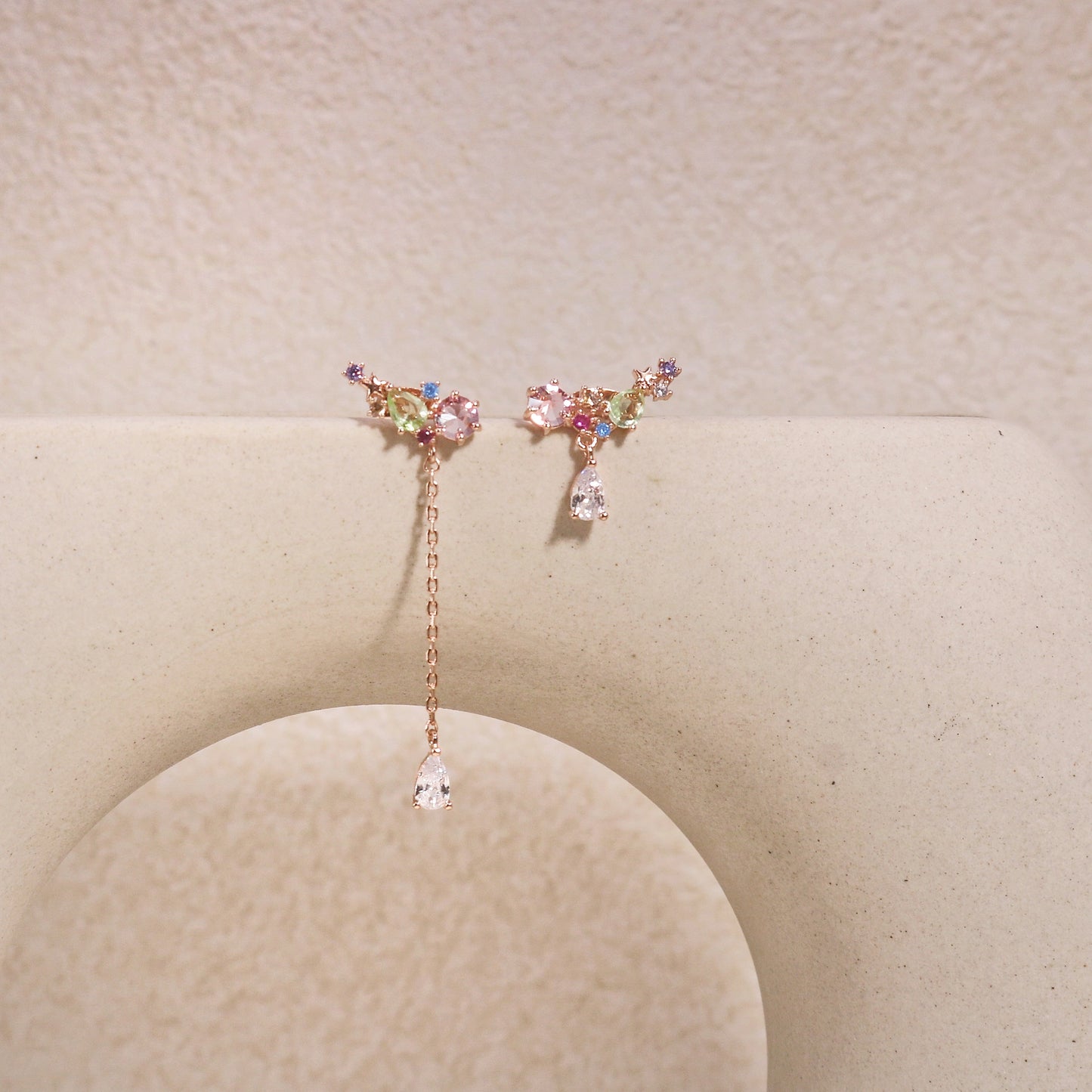 Arabella Top Selling Asymmetrical Korean Crystal Earrings