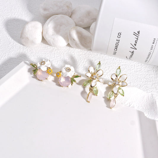 Vanity Garden Mixed Floral Drop Earrings