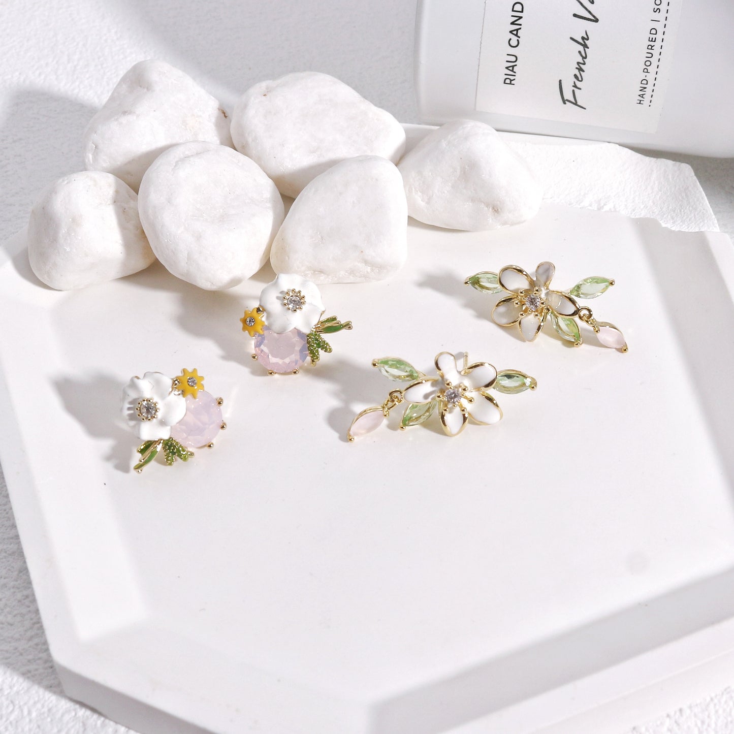 Vanity Garden Mixed Floral Drop Earrings