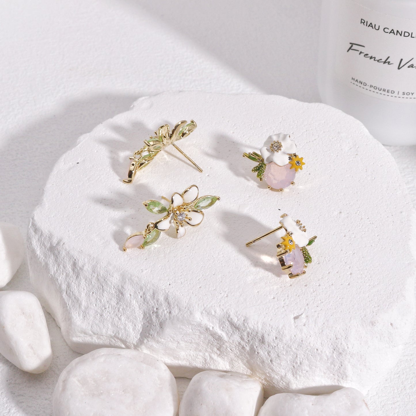 Vanity Garden Mixed Floral Drop Earrings