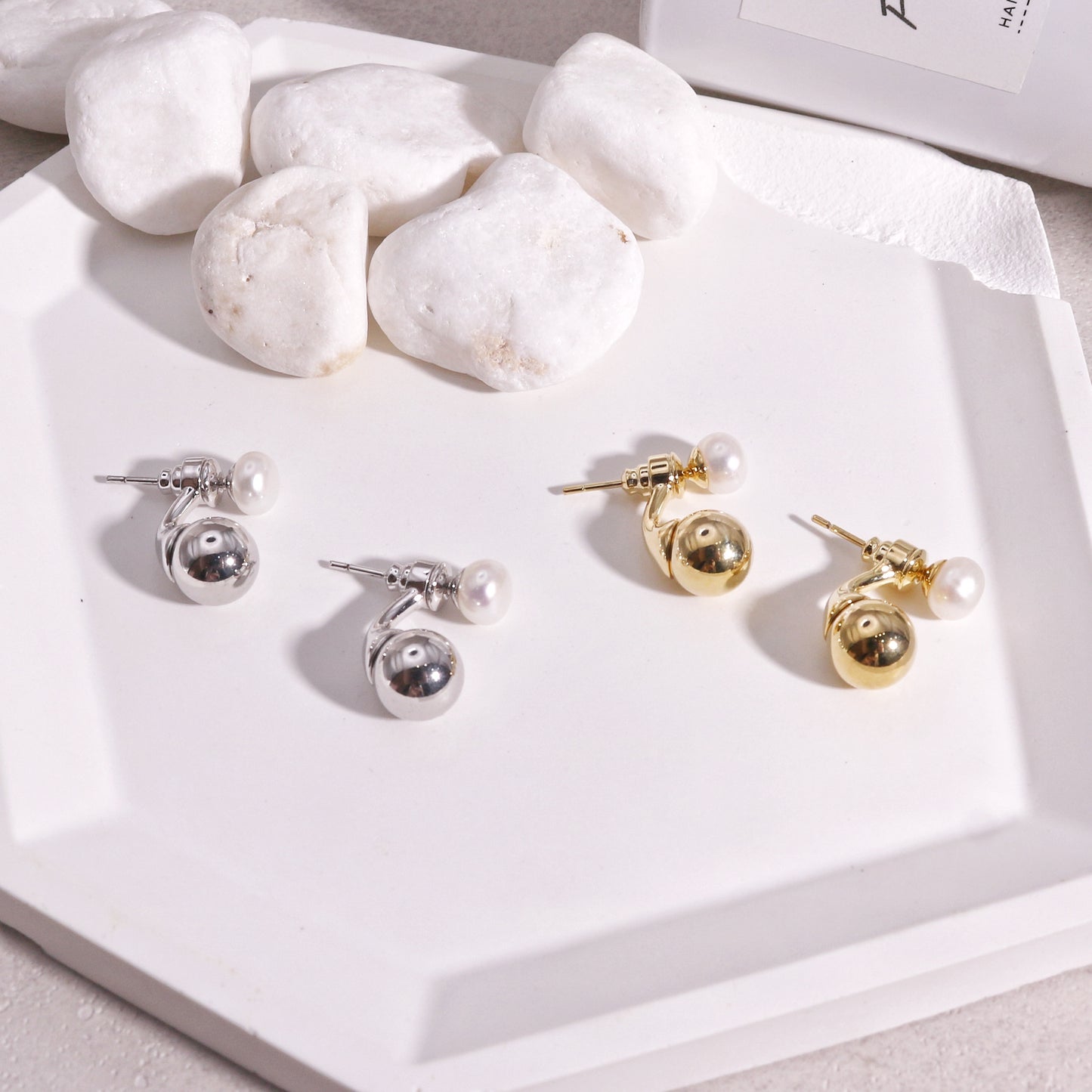 Halle Pearl and Ball Drop Earring Jacket