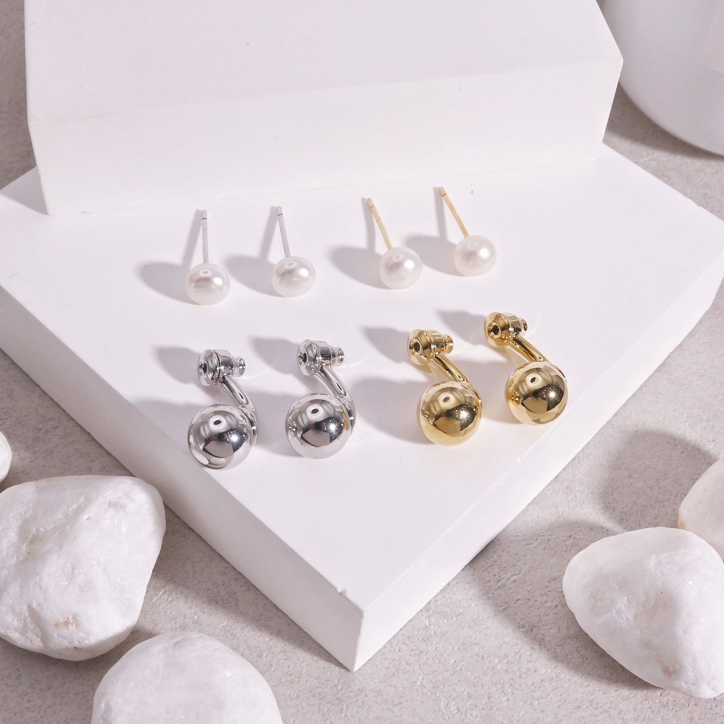 Halle Pearl and Ball Drop Earring Jacket