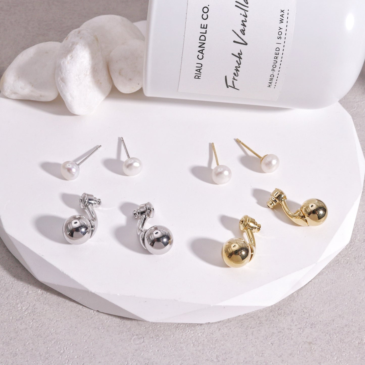 Halle Pearl and Ball Drop Earring Jacket