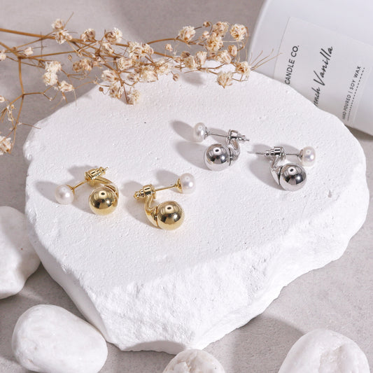 Halle Pearl and Ball Drop Earring Jacket