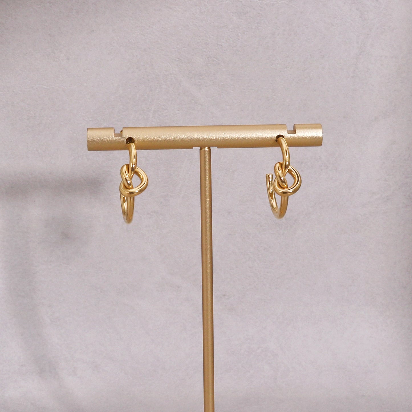 Kiara Non Tarnish Minimalist Steel Knot Hoop Earrings