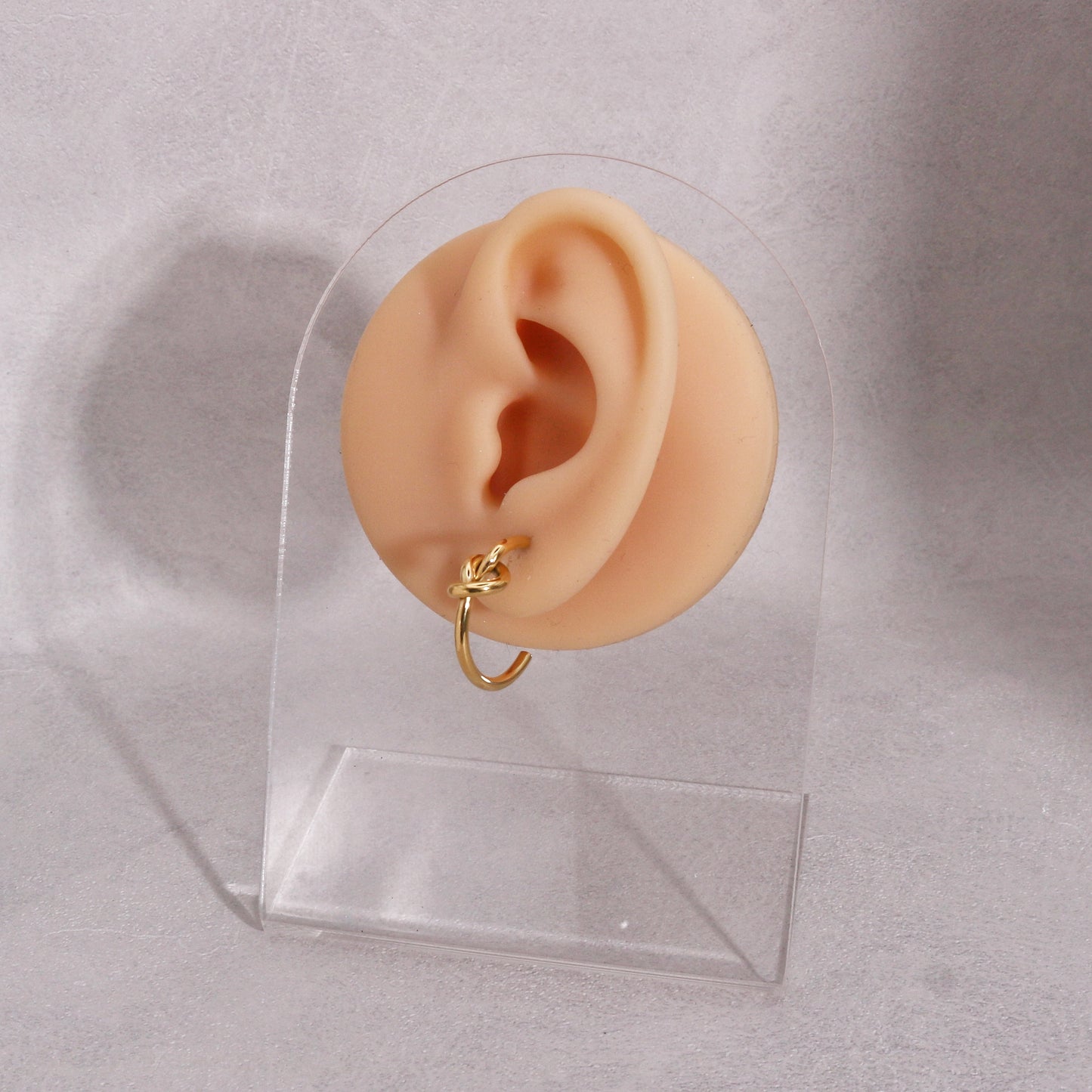 Kiara Non Tarnish Minimalist Steel Knot Hoop Earrings