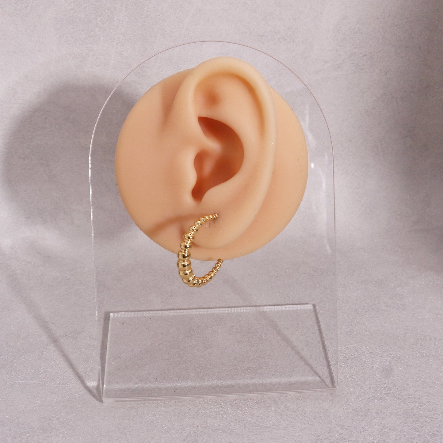 Evangeline Non Tarnish Steel Beaded Hoop Earrings