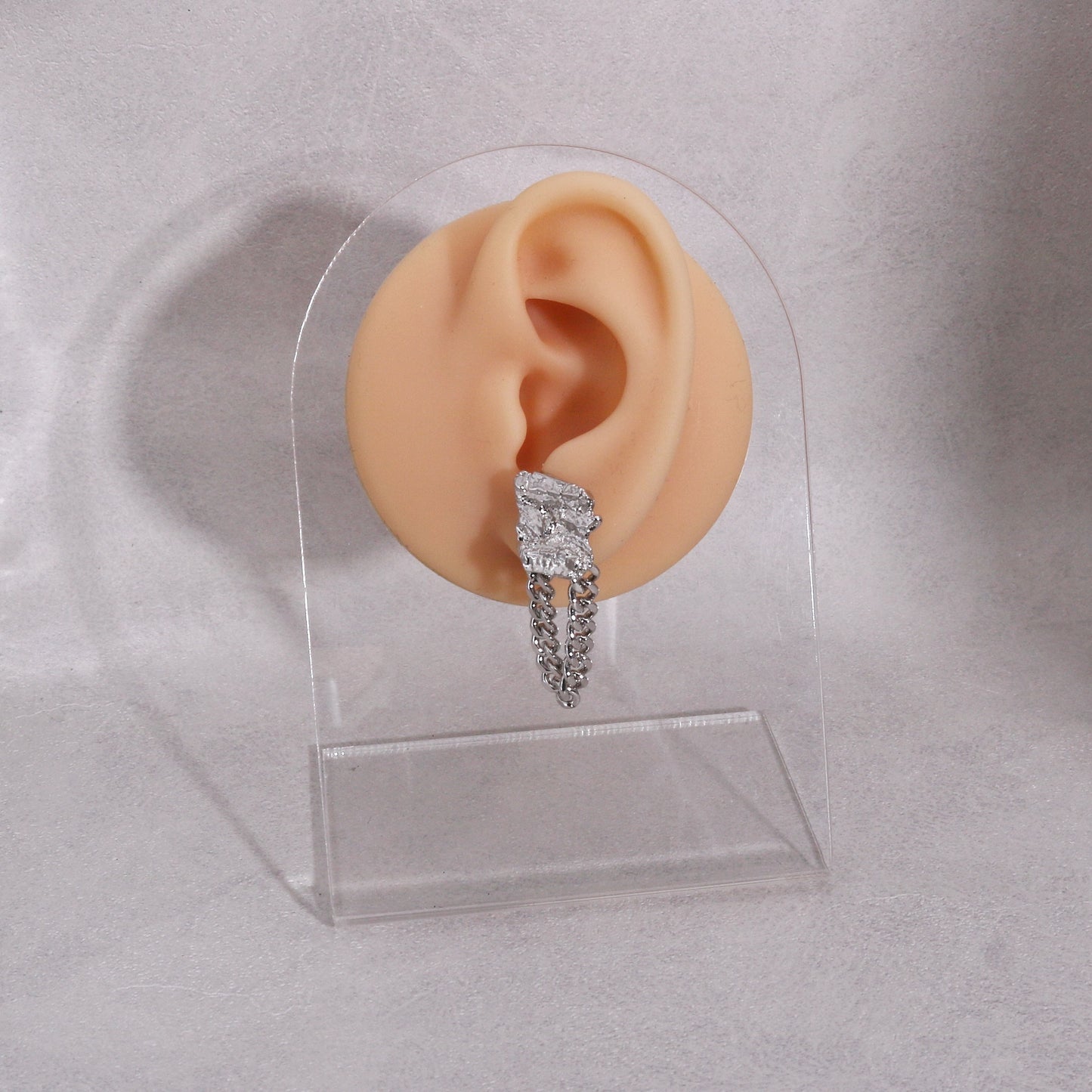 Hadley Grunge Metal Chain Link Drop Earrings