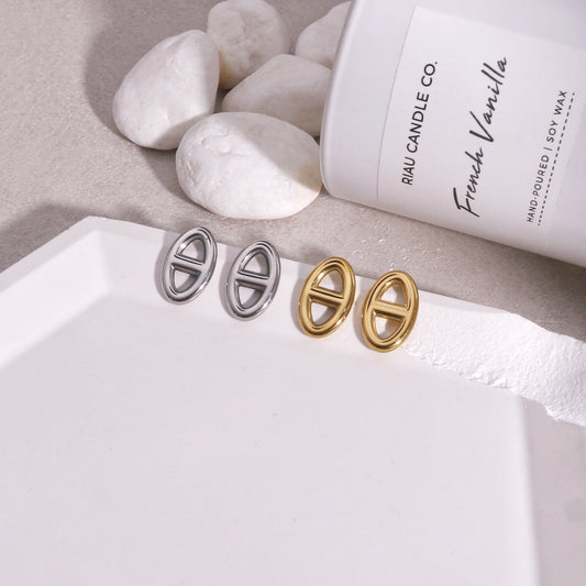 Brinkley Minimalist Steel Stud Earrings