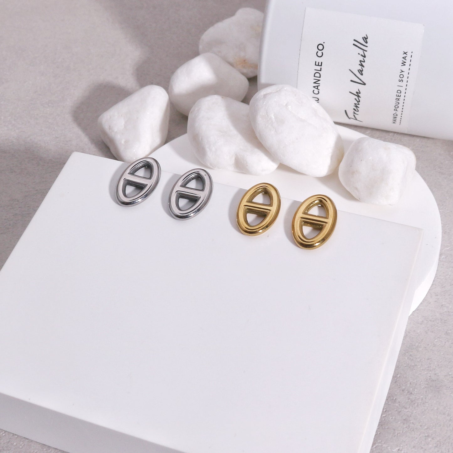 Brinkley Minimalist Steel Stud Earrings
